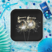 55周年記念パーティースパーカーズオンブラック ペーパープレート (パーティー)