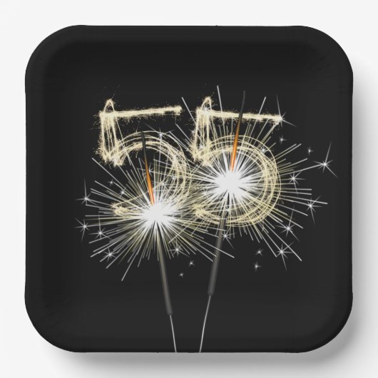 55周年記念パーティースパーカーズオンブラック ペーパープレート (正面)