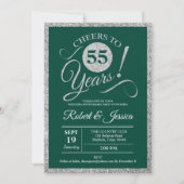 55周年記念パーティー – エメラルドグリーンシルバー 招待状 (正面)