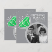 55周年記念パーティー エメラルドリング 2枚の写真 招待状 (正面/裏面)