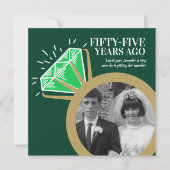 55周年記念パーティー エメラルド ゴールド リング 2枚の写真 招待状 (正面)