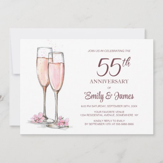 55周年記念結婚シャンパン 招待状 (正面)