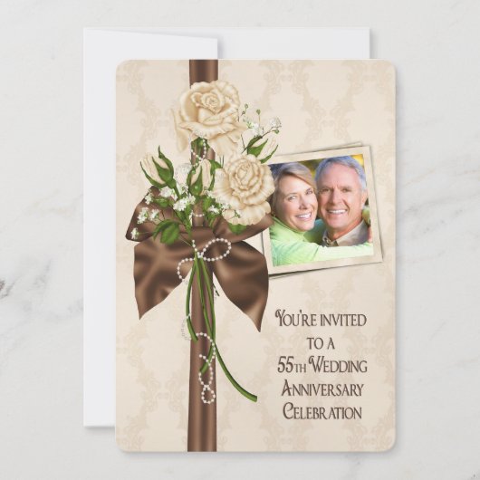 55周年記念結婚バラ 招待状 (正面)