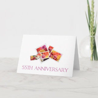 55周年記念結婚混合ローズブーケ カード