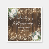 55周年記念結婚的ストリングラ素朴イト スタンダードカクテルナプキン (正面)