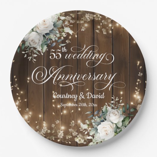 55周年記念結婚的ストリングラ素朴イト ペーパープレート (正面)