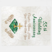 55周年記念結婚贈答用毛布パーソナライズされた剤 フリースブランケット (正面(横))