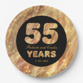 55周年記念結婚金ゴールドパーティー灯 ペーパープレート (正面)