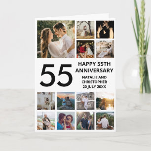 55周年記念13回フォトコラージュ白黒 カード