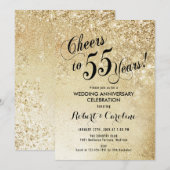 55周年記念 ゴールド 招待状 (正面/裏面)