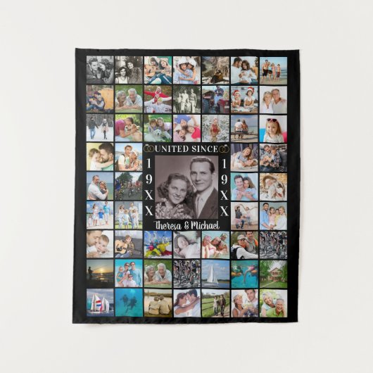 55周年記念 フォトコラージュ メモリーズ バックドロップ タペストリー (正面)