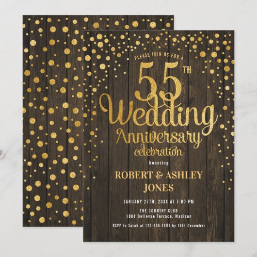 55周年記念　木と金 招待状 (正面/裏面)