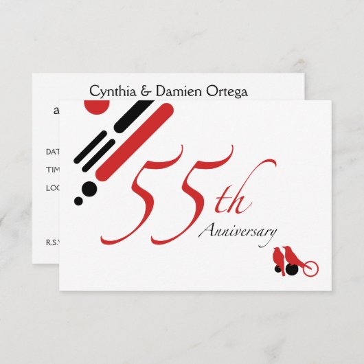 55周年（紋付き鳥） 招待状 (正面/裏面)