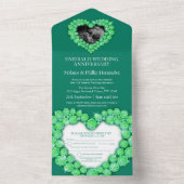 55回目のエメラ結婚ルド記念写真グリーン  オールインワン招待状 (内側)