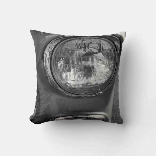 55山形ヘッドライトのグレースケール クッション (正面)