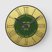 55年の退職またはパーソナライズされた記念日 ラウンド壁時計 (正面)