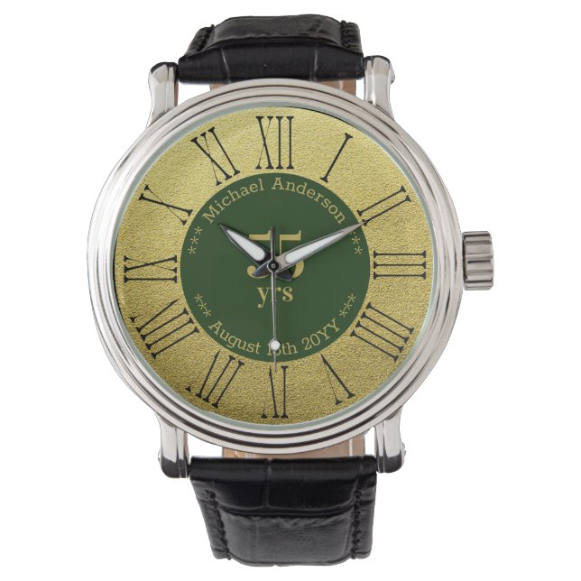 55年の退職またはパーソナライズされた記念日 腕時計 (正面)