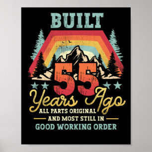 55年前に建てられた全パーツオリジナル55番目の誕生日 ポスター
