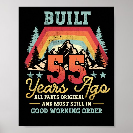 55年前に建てられた全パーツオリジナル55番目の誕生日 ポスター (正面)