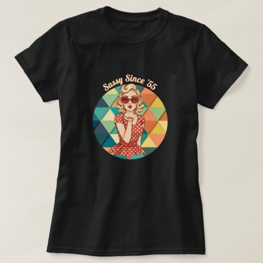 '55年生まれのSassy Tシャツ (デザイン正面)