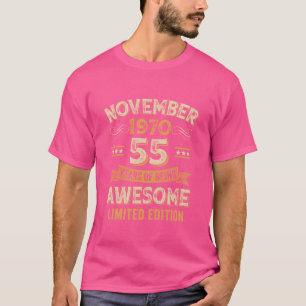 55年素晴らしヴィンテージ1970年11月55日誕生 Tシャツ