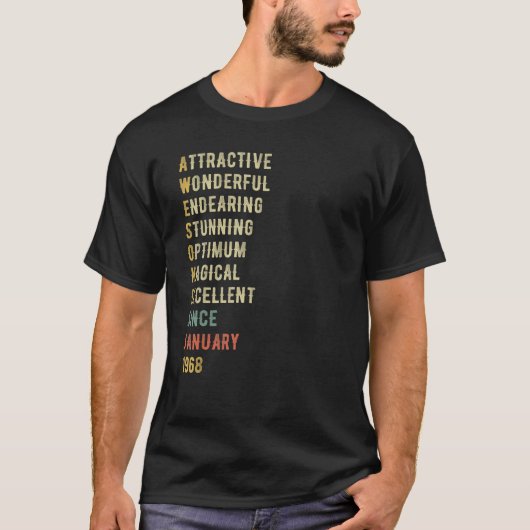 55歳おもしろい55誕生日素晴らし1月 Tシャツ (正面)