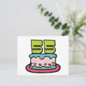 55歳お誕生日ケーキ ポストカード (スタンド正面)