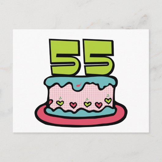 55歳お誕生日ケーキ ポストカード (正面)