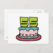 55歳お誕生日ケーキ ポストカード (正面/裏面)