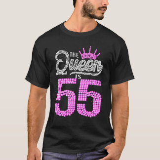 55歳このクイーンは55誕生日ガールピンクC Tシャツ