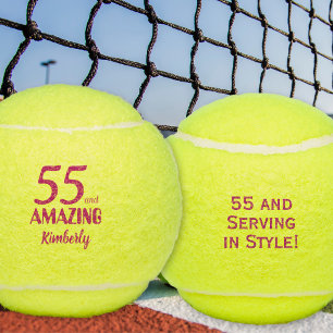 55歳でもまだまだイケてる!ピンクのテニス55歳の誕生日プレゼント テニスボール