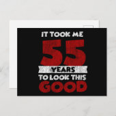 55歳のバデーが私を55歳目に見せた誕生日 ポストカード (正面/裏面)