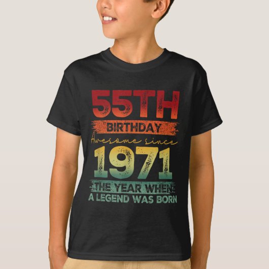 55歳のヴィンテージ 1971 限定版 55歳 誕生日 Tシャツ (正面)