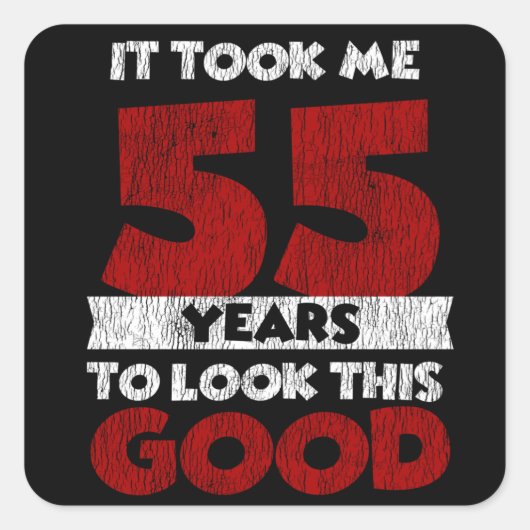 55歳の日は良い55誕生日に見えた スクエアシール (正面)