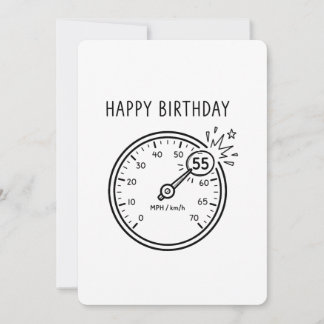 55歳の誕生日おめでとうスピードメーターの節目 招待状