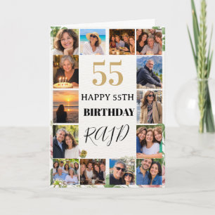 55歳の誕生日おめでとう!フォトコラージュ カード