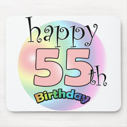 55歳の誕生日おめでとう マウスパッド (正面)
