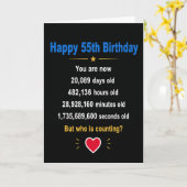 55歳の誕生日おめでとう ユーモアギフト カード (黄色い花)
