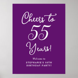 55歳の誕生日おめでとう 秋の紫 ポスター