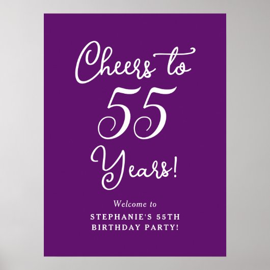 55歳の誕生日おめでとう　秋の紫 ポスター (正面)