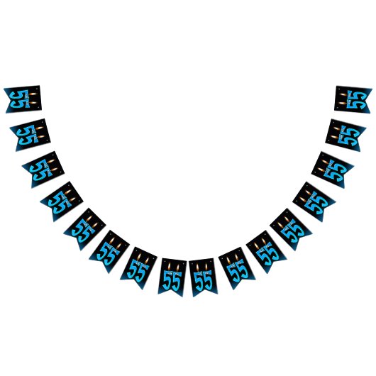 55歳の誕生日のろうそく（目玉つき） バンティングフラッグ (全)