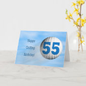 55歳の誕生日のゴルフカード カード (黄色い花)