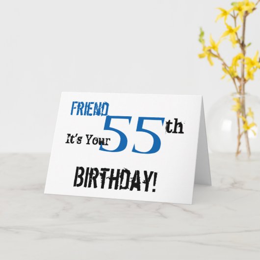 55歳の誕生日を黒と青で迎える。 カード (黄色い花)