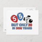 55歳の誕生日デザイン ポストカード (正面/裏面)