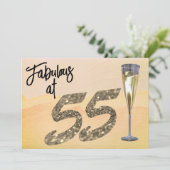 55歳の誕生日パーティパステルウォーターカラーで素晴らしい 招待状 (スタンド正面)