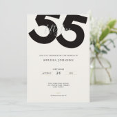 55歳の誕生日パーティーの招待状 - シンプルモダン 招待状 (スタンド正面)