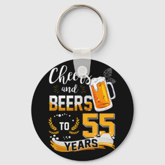 55歳の誕生日パーティー応援とビール55年 キーホルダー