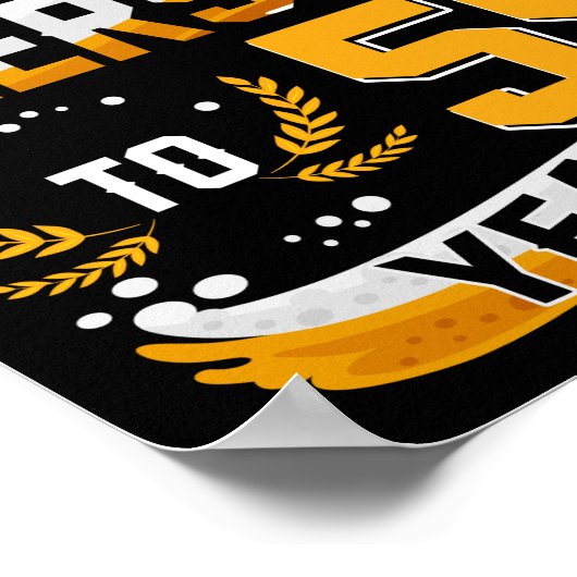 55歳の誕生日パーティー応援とビール55年 ポスター (角)