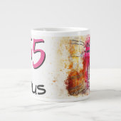 55歳の誕生日パーティー水の色のスプラッシュ ジャンボコーヒーマグカップ (正面)