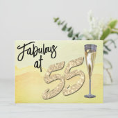 55歳の誕生日パーティー パステル調の水彩画  招待状 (スタンド正面)